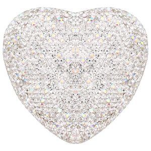 NEW Sparkling Rhinestone Crystal Heart Shaped Bling Jewelry Ring Box + F…